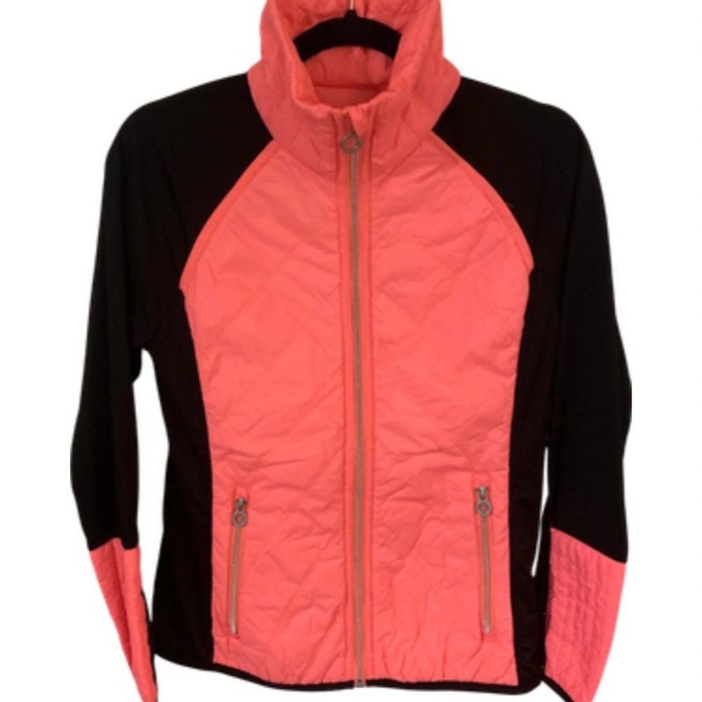 Calvin Klein Black and Orange Ski Jacket High Collar